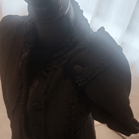 Leifsdottir Black Wool Coat - Picture 6 of 8